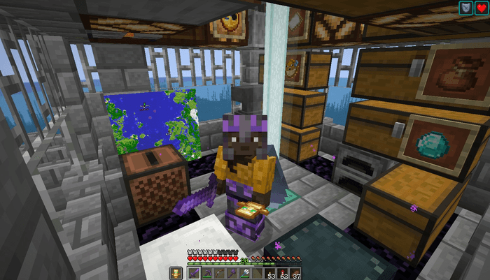 拠点の自室から。Minecraftを始めて半年ほど経過した